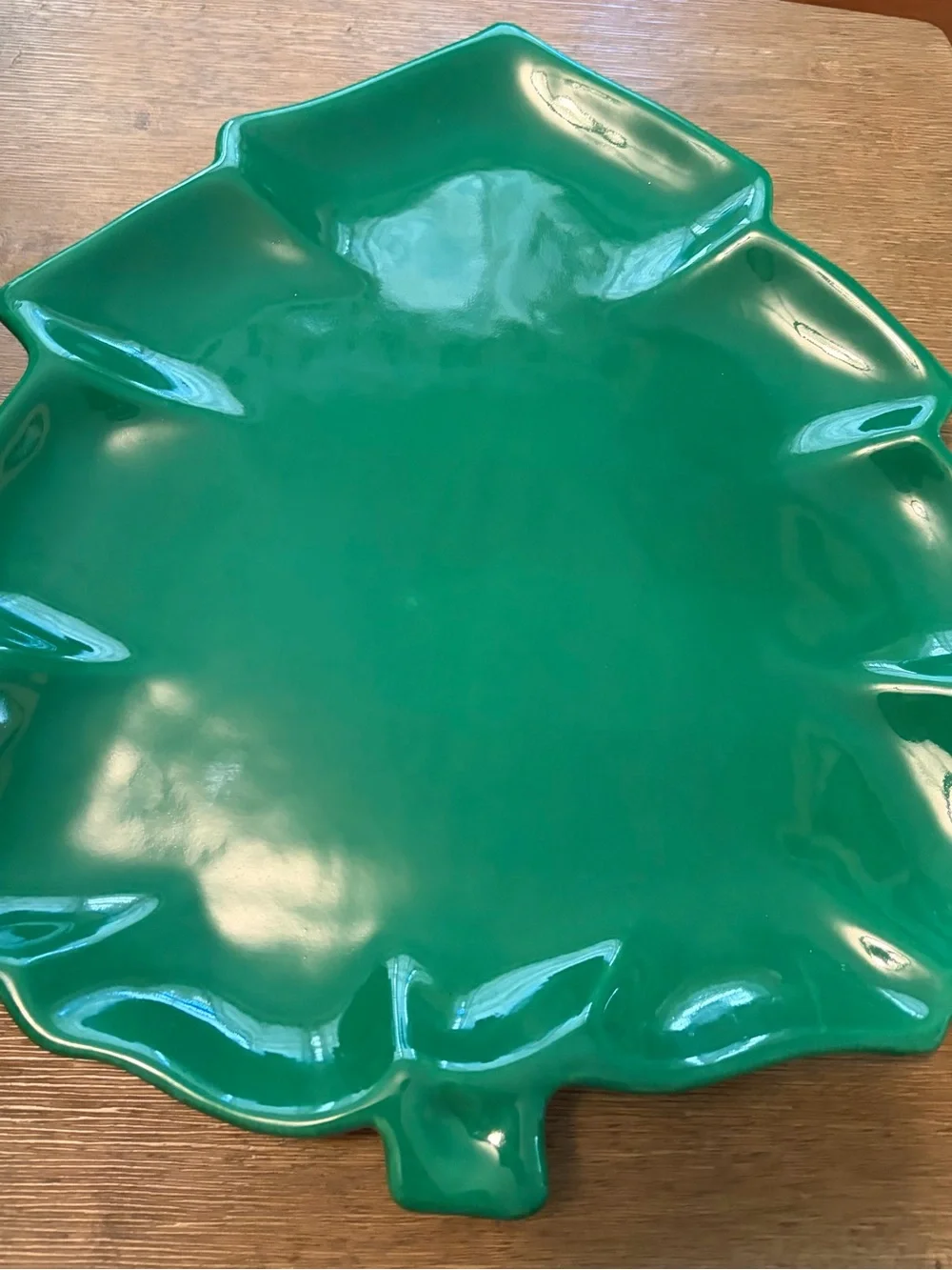 Pier 1 Imports Green Christmas Tree Serving Platter 15